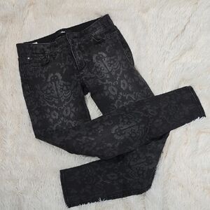 Else Black Jacquard Pattern Black Skinny Jeans Size 28